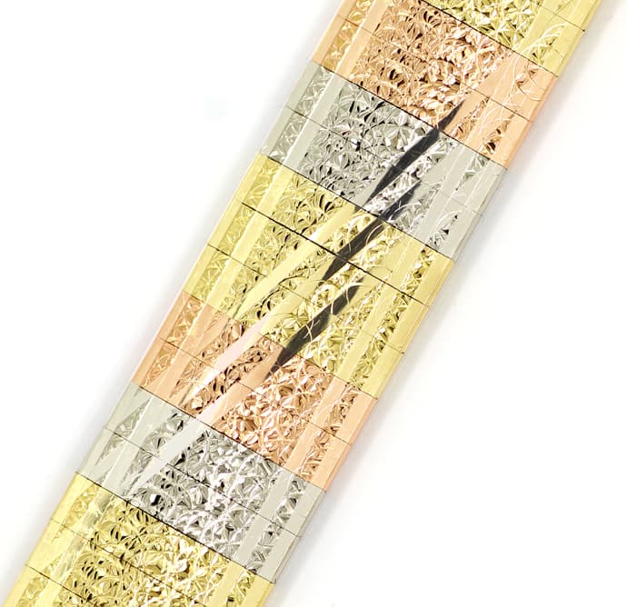 Foto 2 - Armband in massiv Gelbgold-Rotgold-Weißgold diamantiert, K3187