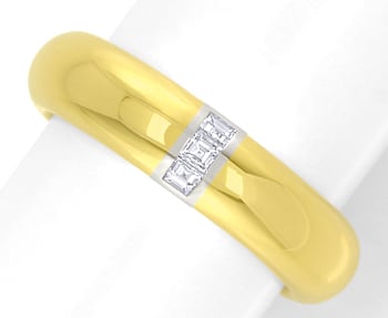 Foto 1 - Gold-Platin-Ring Princess Diamanten lupenrein, S2737