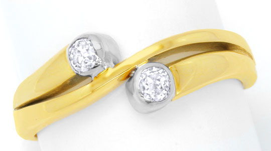 Foto 2 - Diamantring 0,35ct Diamanten, Gelbgold-Weißgold, S6493