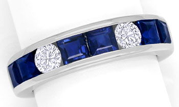 Foto 1 - Allianz Ring mit Brillanten und 2ct Spitzen Safiren 18K, S9522